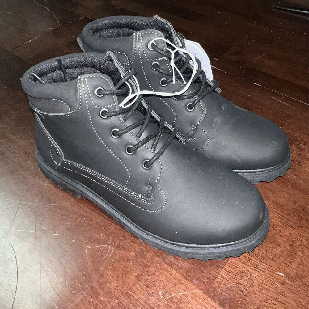 Sonoma Boys Boots Memory Foam Farmington Black Size 6‎ New With Tags